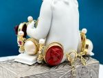 TAGLIAMONTE Design(PN2723B) 925SS/YGP Venetian Cameo Bracelet *Lemon Qtz*Reg.$500