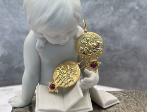 TAGLIAMONTE Designs (SH585) 18K Cameo Earrings *Apollo w/ Chariot and Horses*Reg.$1790