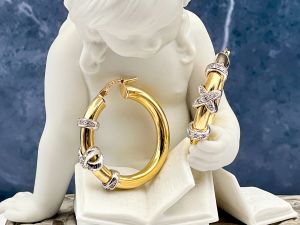 (LD3545E) 14K XOX0 Hoop Earrings*Reg.$800