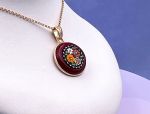 TAGLIAMONTE Designs (1923-N) 925SS/YGP Micromosaic Pendant*Miosotis*Reg.$250