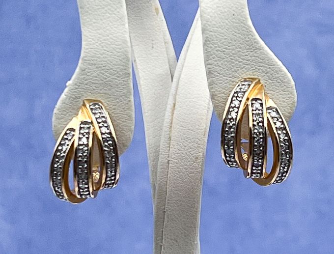 (TAG-LD4015E) 14K Diamond Pavé Shrimp Style Earrings*Reg.$1500