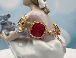 TAGLIAMONTE Design(2121B) 925 SS/YGP Venetian Cameo Bracelet *Pearls, Rubies*Reg.$475