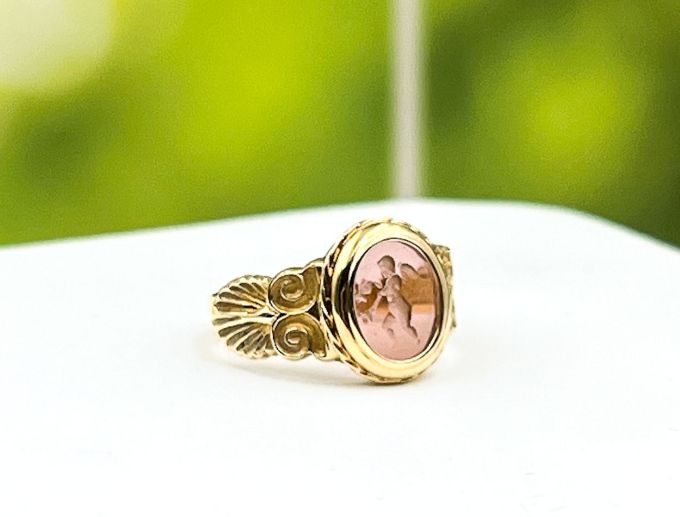 TAGLIAMONTE (LD3565R) 14K Venetian Intaglio Ring*Size 7 *Cupid*Reg.$850