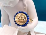 TAGLIAMONTE Designs (2152R) 925SS/YGP Cameo Ring*Lapis*Diana, Acteon*Size 7*Reg.$160