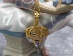 TAGLIAMONTE Designs (1513) 925SS/YGP Cameo Pendant w/ Amethyst*Aphrodite, Cupid*