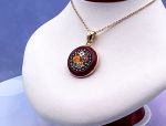 TAGLIAMONTE Designs (1923-N) 925SS/YGP Micromosaic Pendant*Miosotis*Reg.$250