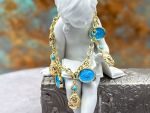 TAGLIAMONTE Designs (2367B) 925SS/YGP Magnesite Cameo Charm Bracelet*Chimera*Reg.$375