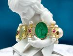 TAGLIAMONTE Design(PN2724B) 925SS/YGP Venetian Cameo Bracelet *Lemon Qtz*Reg.$500