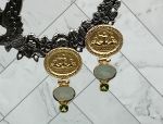 TAGLIAMONTE Designs (2049E) 925SS/YGP Cameo Earrings *Poseidon,Pegasus*Reg.$280