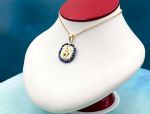 TAGLIAMONTE Designs (2166P) 925SS/YGP Cameo Pendant*Lapis*Pandora*Reg.$180