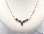 AD3530 ~ 14K Amethyst, Diamond *Chevron*V-Shape* Necklace *Reg.$1000