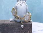 TAGLIAMONTE Designs (2163B) 925SS/YGP Cameo Bracelet*Pearls*Chrysoprase*Reg.$690