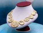 TAGLIAMONTE Designs (1891) 925SS/YGP Multi-Cameo Necklace *Mythological Primer*Reg.$1000