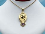 TAGLIAMONTE Designs (1998P) 925SS/YGP Cameo Pendant w/ Amethyst*Ceres*Reg.$200