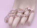 925 Sterling Silver / 14K "I Love You"  Bracelet (932)