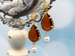 TAGLIAMONTE Designs (TAG104E) 925SS/YGP Venetian Cameo Earrings *Cupid*Reg.$280