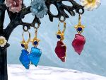 TAGLIAMONTE Designs (1334-1337) 925SS / YGP Venetian Cameo Earrings*Sea Life Collection* Reg.$160