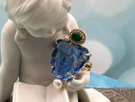 TAGLIAMONTE (1986R) 925SS/YGP Venetian Cameo Ring*Malachite*Medusa*Reg.$200