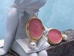 TAGLIAMONTE DESIGNS (1786) 925SS/ YGP Venetian Cameo Earrings *Maened*REg.$250