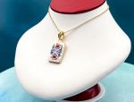 TAGLIAMONTE Designs (2158P) 925SS/YGP Micromosaic Pendant*Miosotis*Reg.$250