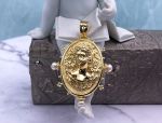 TAGLIAMONTE Designs (1465) 925SS/YGP Cameo Pendant *Flora*Reg.$690