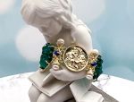 TAGLIAMONTE Designs (SH206B) 925SS/YGP Venetian Cameo Bracelet with *Lapis, Pearls*Medusa, Aurora*Reg.$800