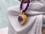 Arts Elegance (1117) 14K Yellow Gold Brazilian Amethyst Heart Pendant