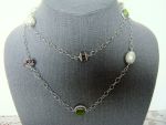 TAGLIAMONTE (#647)  925SS Faceted Garnet /Venetian Cameo Station Necklace