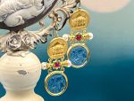 TAGLIAMONTE Designs (2173E) 925SS/YGP Venetian Cameo Earrings*Parthenon,Athena*Reg.$280