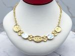 TAGLIAMONTE Designs (2350N) 925SS/YGP Venetian Cameo Necklace *Nereids*Reg.$425