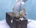 TAGLIAMONTE Designs (2163B) 925SS/YGP Cameo Bracelet*Pearls*Chrysoprase*Reg.$690