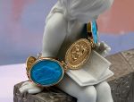 TAGLIAMONTE Design(2144B) 925SS/YGP Magnesite Cameo Bracelet*Reg.$500