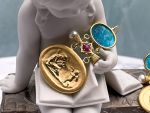 TAGLIAMONTE Designs (1494) 925SS/YGP Venetian Cameo Earrings *Gryphon, Aphrodite,Cupid*Reg.$280