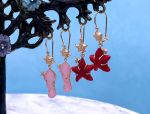 TAGLIAMONTE Designs (1791) 925SS / YGP Venetian Cameo Earrings*Sea Life*Reg.$160