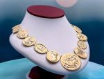 TAGLIAMONTE Designs (1891) 925SS/YGP Multi-Cameo Necklace *Mythological Primer*Reg.$1000