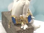 TAGLIAMONTE Design(1932) 925 SS/ YGP Venetian Cameo Bracelet *Pearls, Rubies*Reg.$475