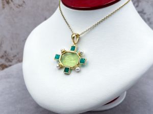 TAGLIAMONTE Designs (2265P) 925SS/YGP Venetian Cameo Pendant *Androclus,Lion *Reg.$280