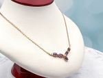 AD3530 ~ 14K Amethyst, Diamond *Chevron*V-Shape* Necklace *Reg.$1000