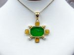 TAGLIAMONTE Designs (2274P) 925SS/YGP Venetian Cameo Pendant *Androclus,Lion *Reg.$280