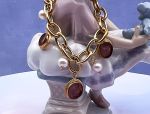 TAGLIAMONTE Designs (1936) 925SS/YGP Venetian Cameo Charm Bracelet*Reg.$325