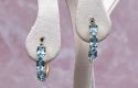 14K Yellow Gold Blue Topaz Hoop Earrings (2801)*Reg.$180