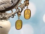 TAGLIAMONTE Designs (1937) 925SS/YGP Venetian Cameo Earrings*Reg.$210