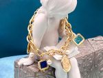 TAGLIAMONTE Designs (SH518B-Multi) 925SS/YGP Venetian Intaglio Charm Bracelet *Pegasus*Reg.$350