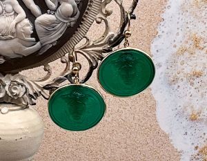 TAGLIAMONTE's Deals & Steals (LD3501) 18K Venetian Cameo Earrings*Rondanini Medusa*Reg.$1000