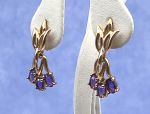 TAGLIAMONTE Designs (LD4003E) 14K Gold Earrings w/ Amethysts*Reg.$550