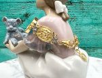 TAGLIAMONTE Designs (1688) 925SS/YGP Venetian Cameo Bracelet w/ *Blue Topaz*Cupid, Medusa*Reg.$450