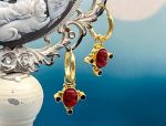 TAGLIAMONTE Designs (2053E) 925SS/YGP Lavastone Cameo Charm Earrings*Reg.$180