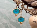 TAGLIAMONTE Designs (SH625) 925SS / YGP Venetian Cameo Earrings *Apollo, Chariot*Reg.$180