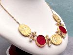 TAGLIAMONTE Designs (SH504N-Red) 18K Venetian Cameo Necklace w/ *Rubies, Pearls*Aphrodite, Cupid, Pan*Reg.$5600