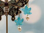 TAGLIAMONTE Designs (2072E) 925SS/YGP Venetian Cameo Earrings*Sea Life*Reg.$185